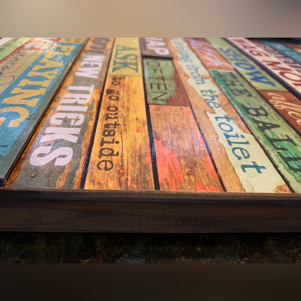 Dog Rules Wooden Wall Decor, Like New, 12 x 16 - Picture 6 of 15
